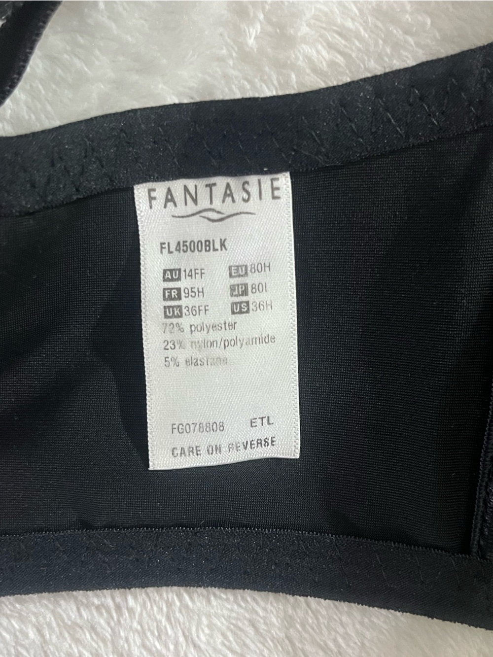 Fantasie 4500 Smoothing Moulded Full Cup Bra Black Full Coverage Underwire 36H - Picture 4 of 10